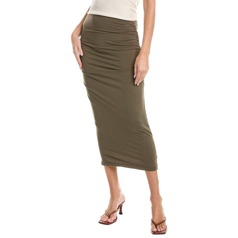 James Perse Womens Ruched Skirt, Green